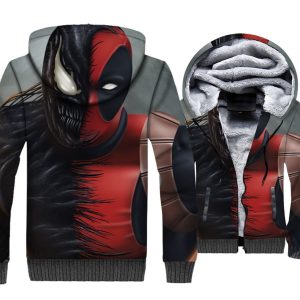 Venom Jackets - Venom Series Venom and Deadpool Super Cool 3D Fleece Jacket