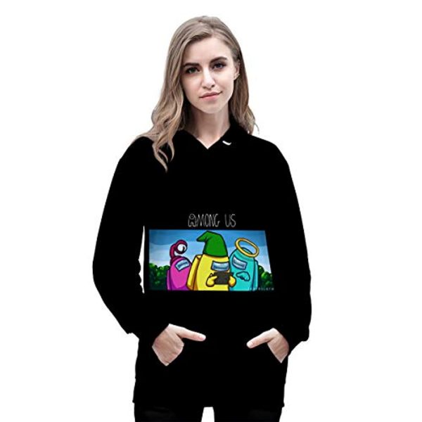 Video Game Among Us Hoodie - 3D Print Black Drawstring Pullover Hoodie