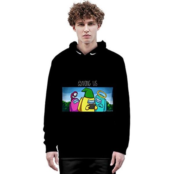 Video Game Among Us Hoodie - 3D Print Black Drawstring Pullover Hoodie