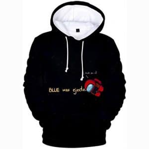 Video Game Among Us Hoodie - 3D Print Black Funny Drawstring Pullover Sweater with Pocket