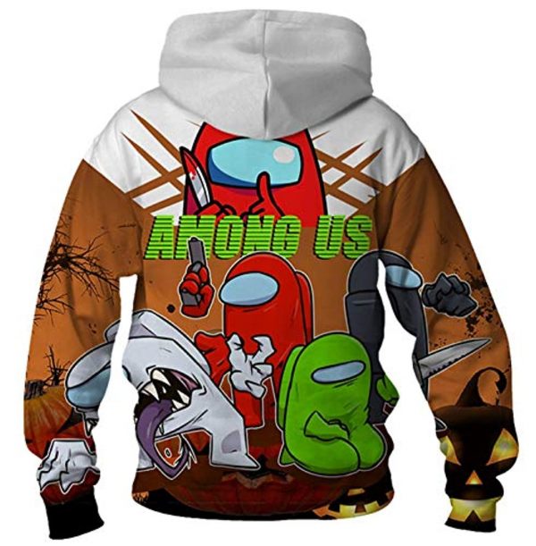 Video Game Among Us Hoodie - 3D Print Colorful Drawstring Pullover Hoodie