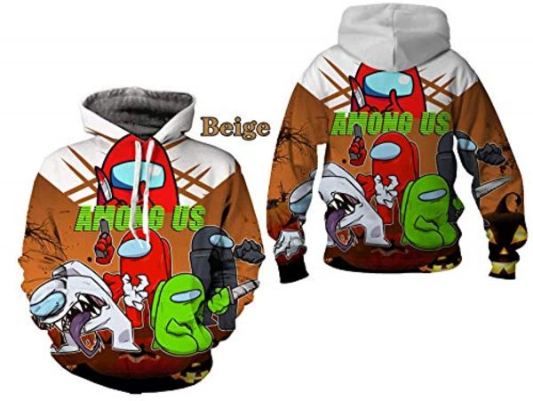 Video Game Among Us Hoodie - 3D Print Colorful Drawstring Pullover Hoodie