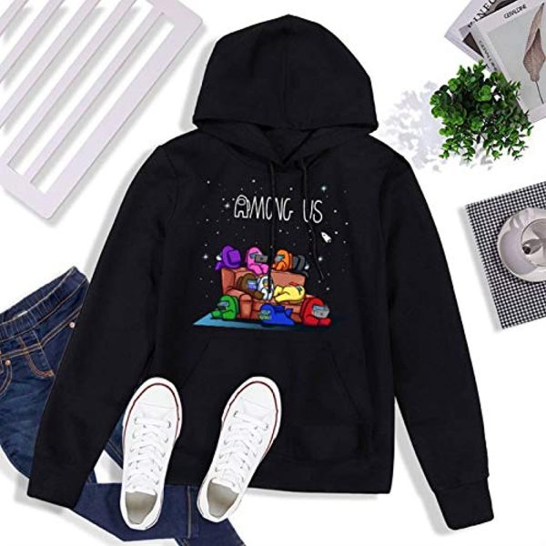 Video Game Among Us Hoodie - 3D Print Drawstring Pullover Hoodie