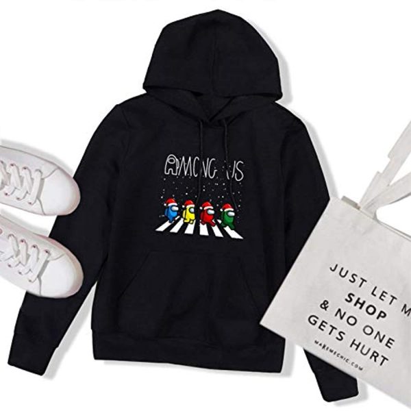 Video Game Among Us Hoodie - 3D Print Funny Black Drawstring Pullover Hoodie