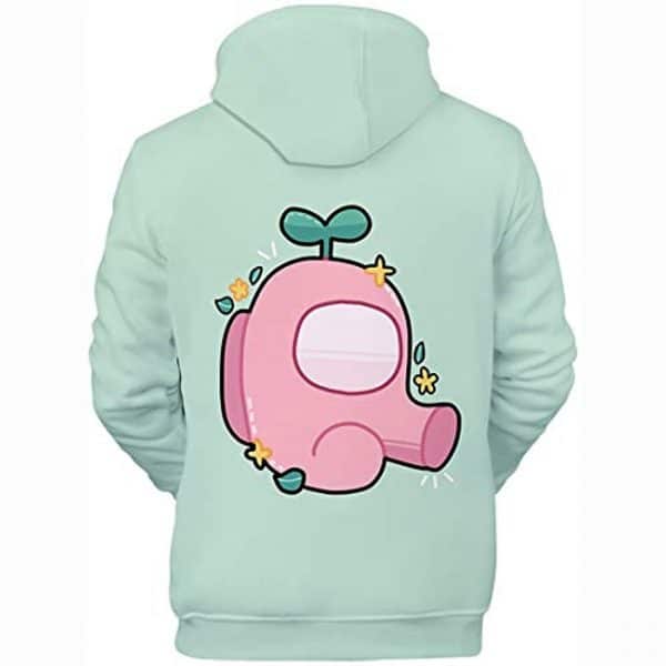 Video Game Among Us Hoodie - 3D Print Light Green Drawstring Pullover Hoodie