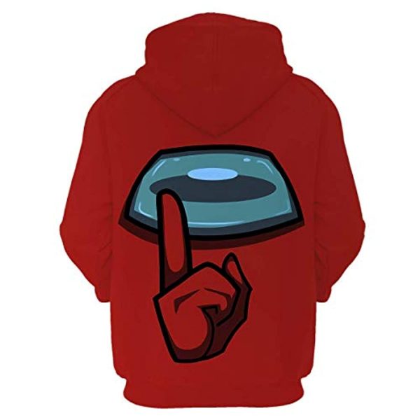 Video Game Among Us Hoodie - 3D Print Red String Pullover Hoodie