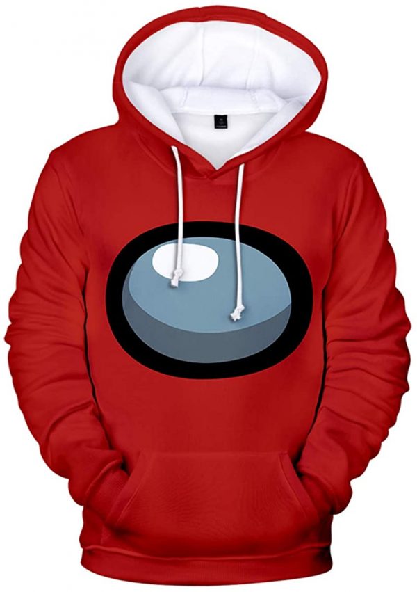 Video Game Among Us Hoodie - 3D Print Solid Color 5 Colors Drawstring Pullover Hoodie