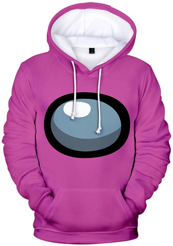 Video Game Among Us Hoodie - 3D Print Solid Color 5 Colors Drawstring Pullover Hoodie