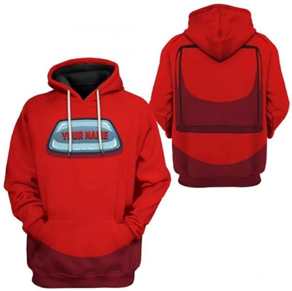Video Game Among Us Hoodie - 3D Print Solid Color Drawstring Pullover Hoodie