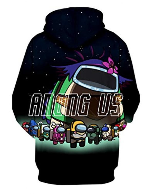 Video Game Among Us Hoodie - 3D Print Space Pullover Drawstring Hoodie