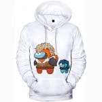 Video Game Among Us Hoodie - 3D Print White Funny Drawstring Pullover Sweater with Pocket