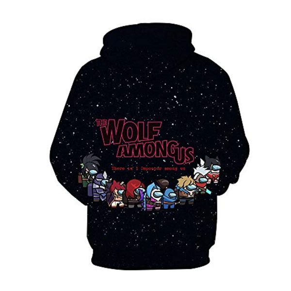 Video Game Among Us Hoodie - 3D Print Wolf Among Us String Pullover Hoodie