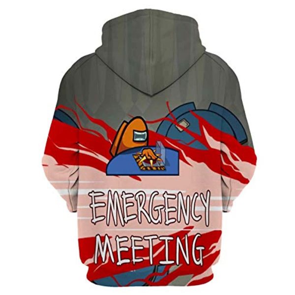 Video Game Among Us Hoodie - EMERGENCY MEETING 3D Print Pullover Drawstring Hoodie