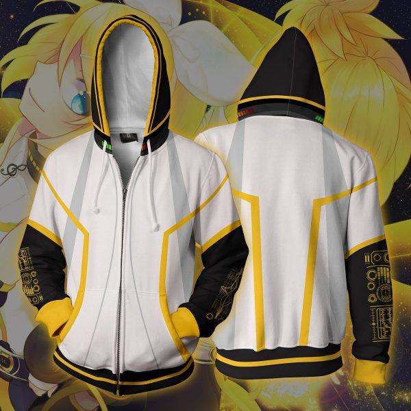 Vocaloid Kagamine Rin/Len Hoodies - Zip Up White Hoodie