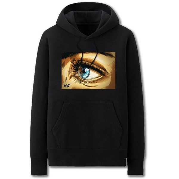 Westworld Hoodies - Solid Color Westworld Eye Cartoon Style Fleece Hoodie