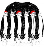 Winter Christmas Deer Hoodies - Pullover Black Hoodie
