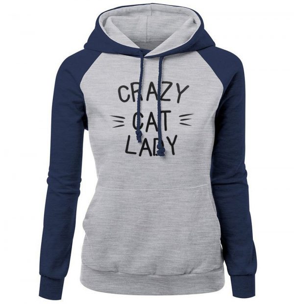 Women Hoodies - Women Hoodie Series Crazy Cat Lady Super Cute Fleece Hoodie