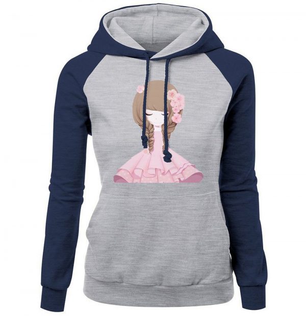 Women Hoodies - Women Hoodie Series Cute Girl Icon Fleece Hoodie