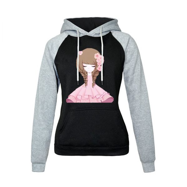 Women Hoodies - Women Hoodie Series Cute Girl Icon Fleece Hoodie