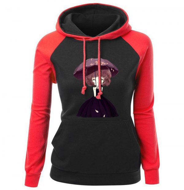 Women Hoodies - Women Hoodie Series Cute Girl Umbrella Fleece Hoodie