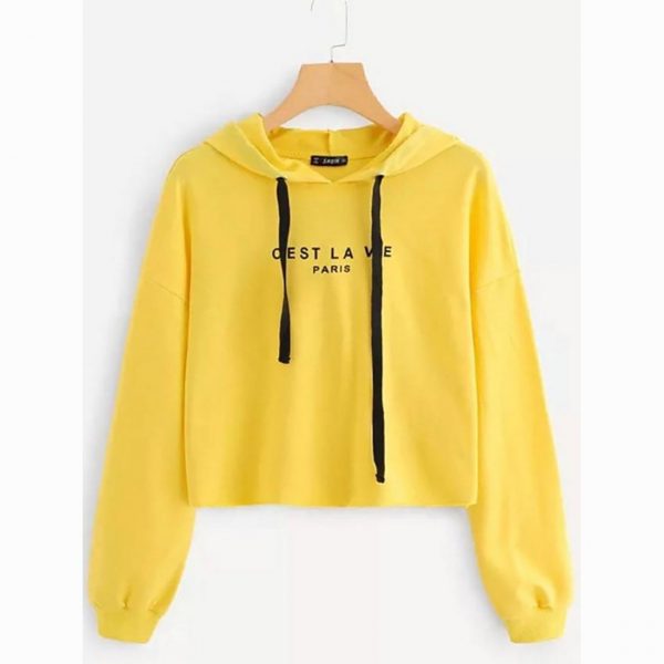 Women's Basic Crop Top Hoodie