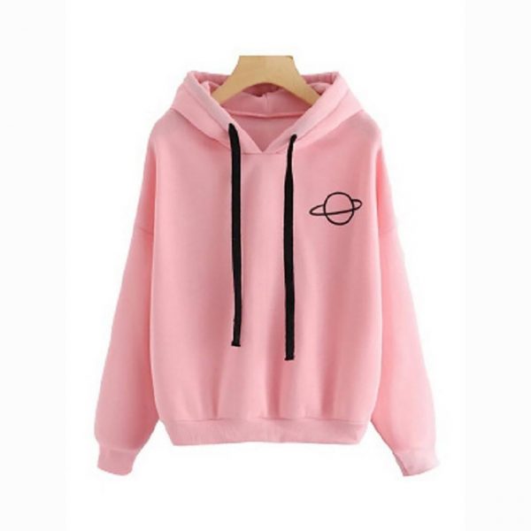 Women's Casual Hoodie - Solid Colored Pullover