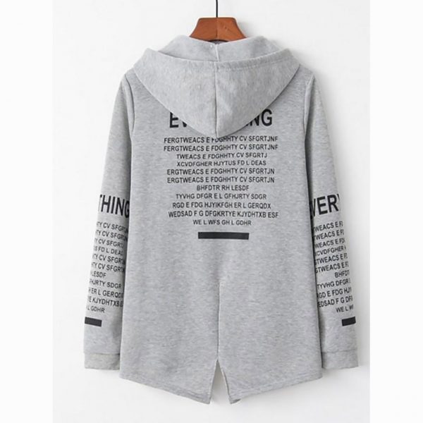 Women's Letter Basic Zip Up Hoodie