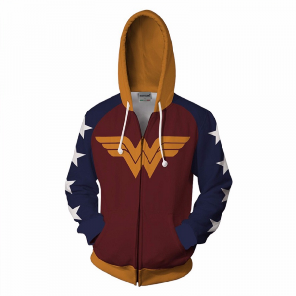 Wonder Woman Hoodie - Diana Prince Zip Up Hoodie CSOS813