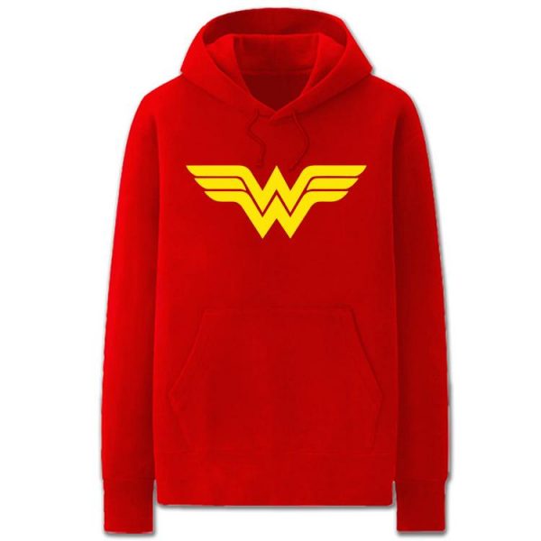 Wonder Woman Hoodies - Solid Color Wonder Woman Logo Icon Fleece Hoodie