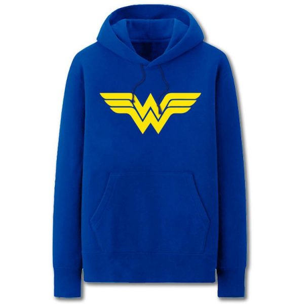 Wonder Woman Hoodies - Solid Color Wonder Woman Logo Icon Fleece Hoodie