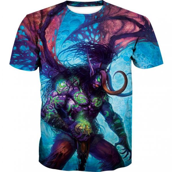 World of Warcraft Demon Illidan Hoodies  -  Pullover Blue-Red Hoodie