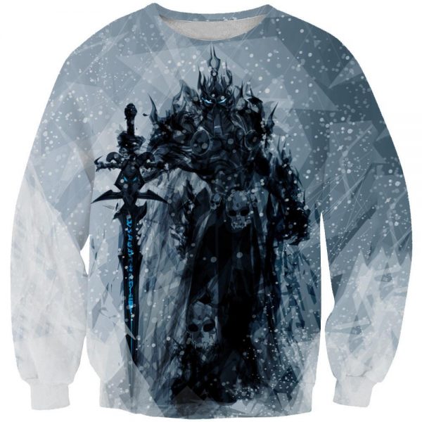 World of Warcraft Lich King Arthas Hoodies - Pullover  Grey Hoodie