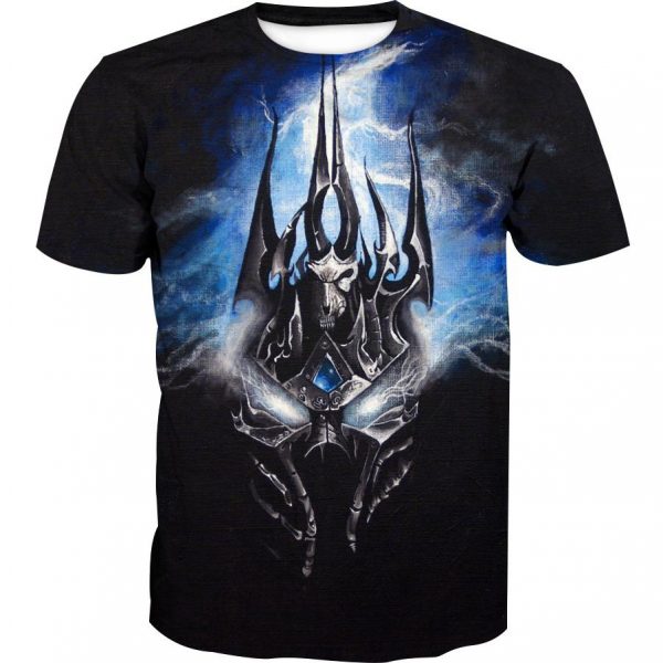 World of Warcraft Lich King Arthas Hoodies - Pullover Portrai Black Hoodie