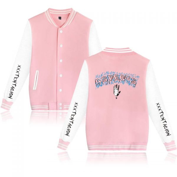 XXXTentacion Baseball Jackets - Solid Color Popular Rapper XXXTentacion ASPECTS Icon Baseball Jacket