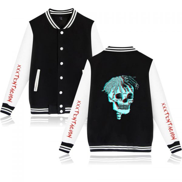 XXXTentacion Baseball Jackets - Solid Color Popular Rapper XXXTentacion Baseball Jacket