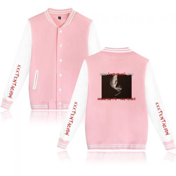 XXXTentacion Baseball Jackets - Solid Color Popular Rapper XXXTentacion Commemorate Icon Baseball Jacket