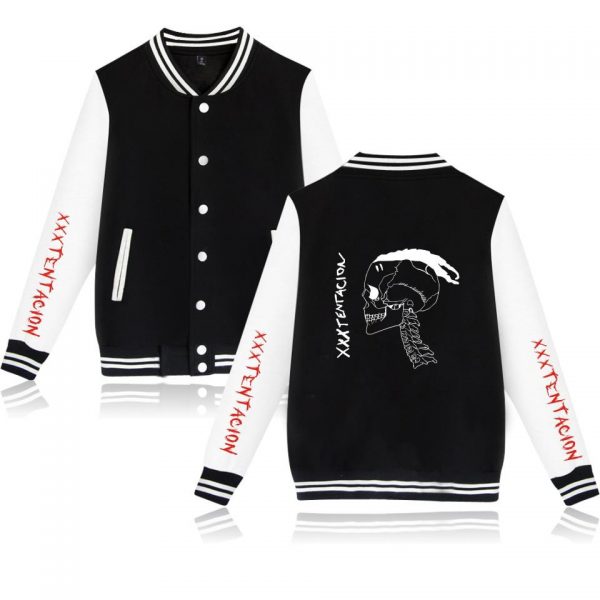 XXXTentacion Baseball Jackets - Solid Color Popular Rapper XXXTentacion Commemorative Shirt Icon Baseball Jacket
