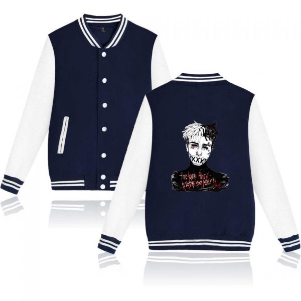 XXXTentacion Baseball Jackets - Solid Color Popular Rapper XXXTentacion Icon Super Cool Baseball Jacket