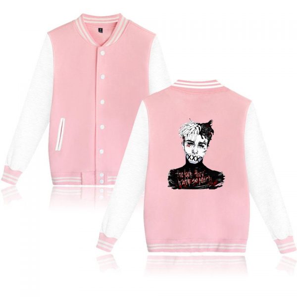 XXXTentacion Baseball Jackets - Solid Color Popular Rapper XXXTentacion Icon Super Cool Baseball Jacket