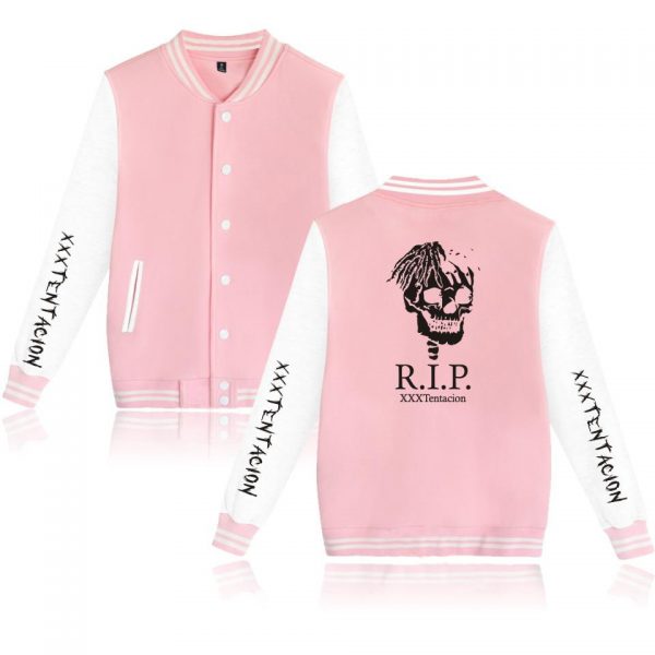 XXXTentacion Baseball Jackets - Solid Color Popular Rapper XXXTentacion RIP Icon Baseball Jacket