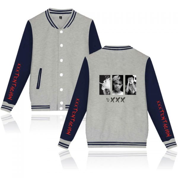 XXXTentacion Baseball Jackets - Solid Color Rapper XXXTentacion Icon Baseball Jacket