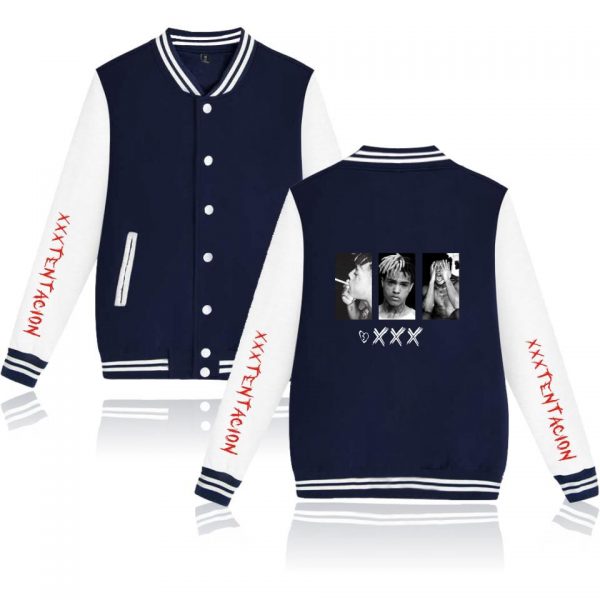XXXTentacion Baseball Jackets - Solid Color Rapper XXXTentacion Icon Baseball Jacket