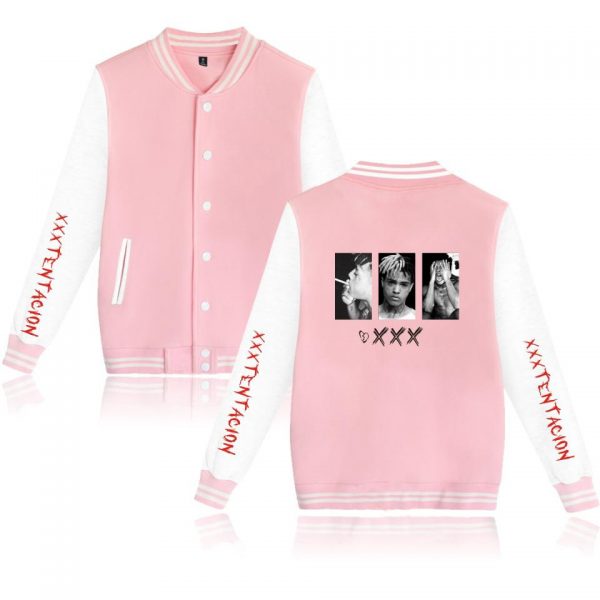 XXXTentacion Baseball Jackets - Solid Color Rapper XXXTentacion Icon Baseball Jacket
