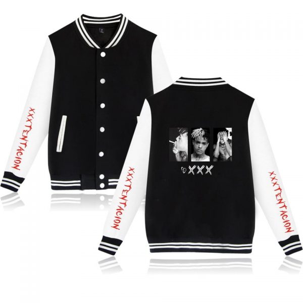 XXXTentacion Baseball Jackets - Solid Color Rapper XXXTentacion Icon Baseball Jacket