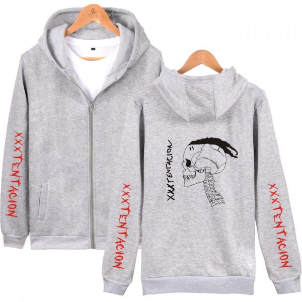 XXXTentacion Hoodies - Solid Color Popular Rapper XXXTentacion Commemorative Shirt Icon Zip Up Hoodie