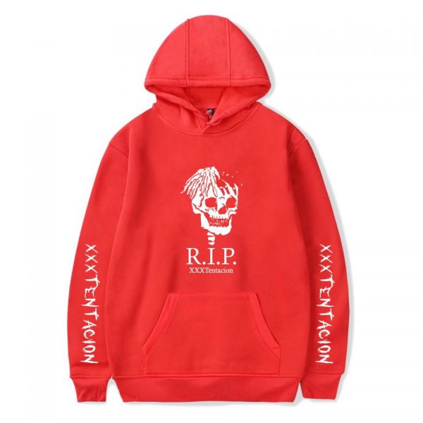 XXXTentacion Hoodies - Solid Color Popular Rapper XXXTentacion RIP Icon Hoodie