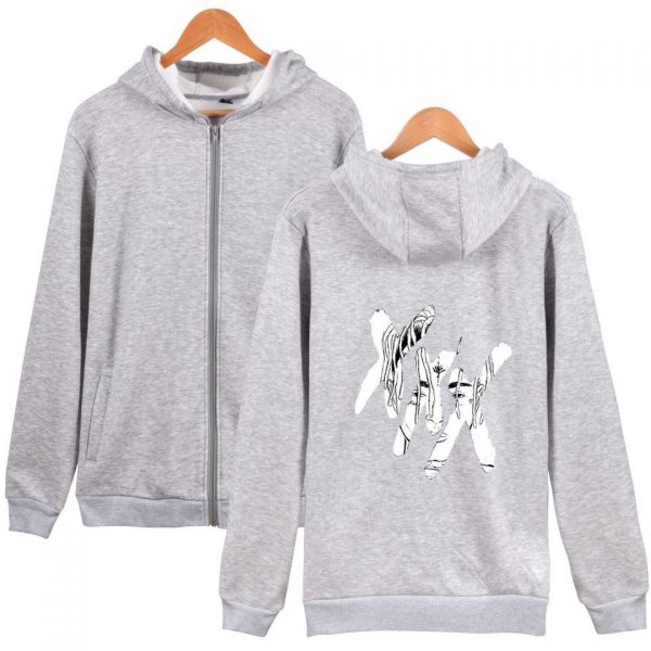 XXXTentacion Hoodies - Solid Color Rapper XXXTentacion Icon Zip Up Hoodie