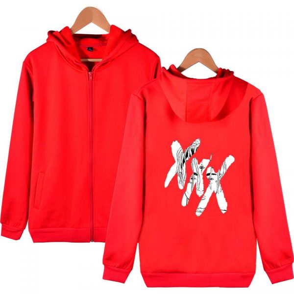 XXXTentacion Hoodies - Solid Color Rapper XXXTentacion Icon Zip Up Hoodie