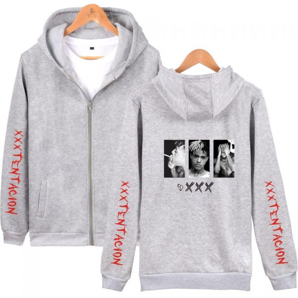 XXXTentacion Hoodies - Solid Color Rapper XXXTentacion Icon  Zip Up Hoodie