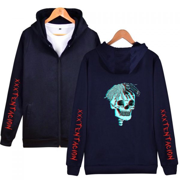 XXXTentacion Hoodies - Solid Color Rapper XXXTentacion Zip Up Hoodie